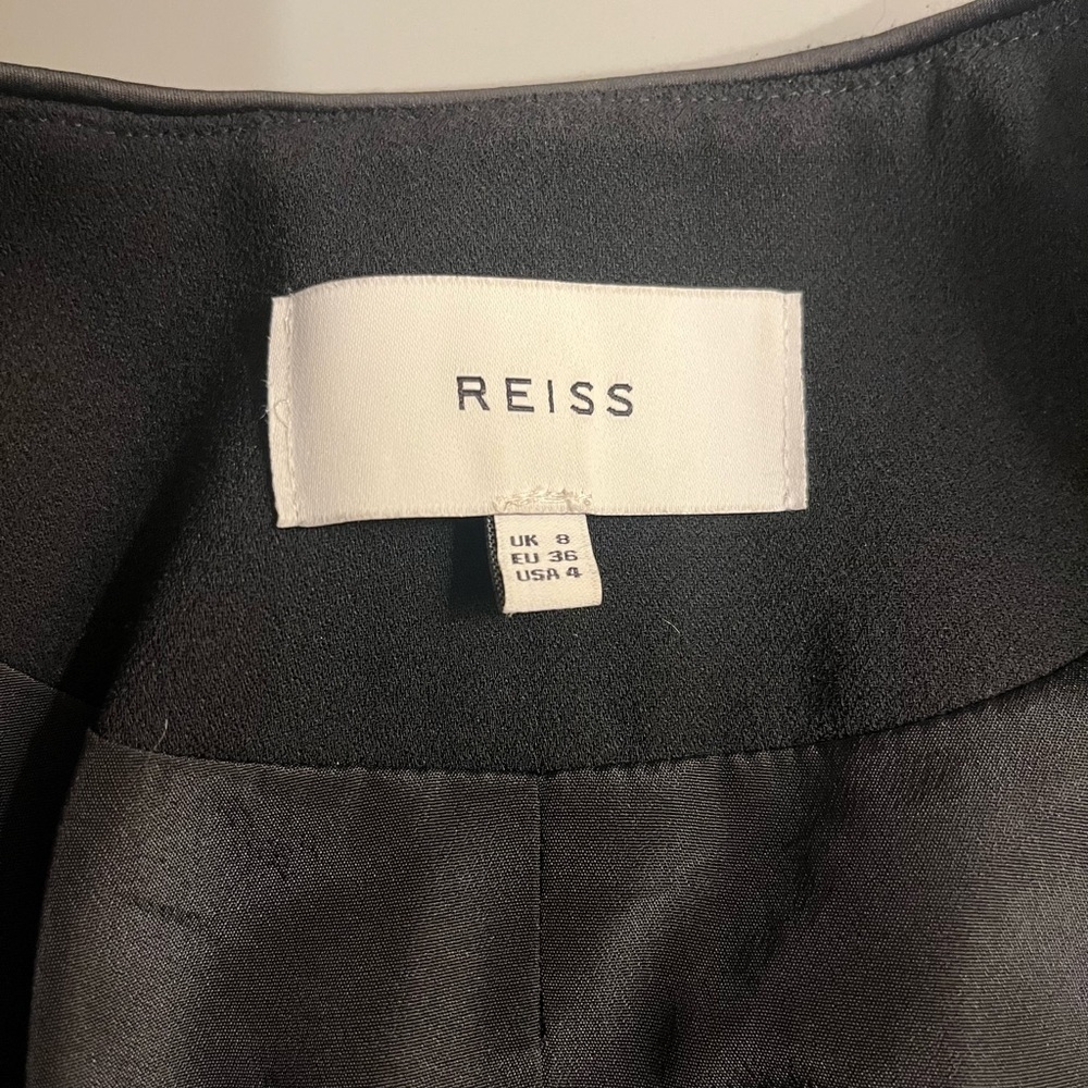 EUC Reiss Black Embroidered Arie Lace Panel Jacket- size 4 - Picture 6 of 10
